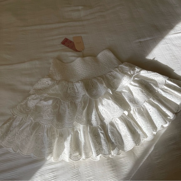 Brand New- Calling June Organic Cotton White Embroidered Skirt 🤍🌾 - Picture 8 of 10